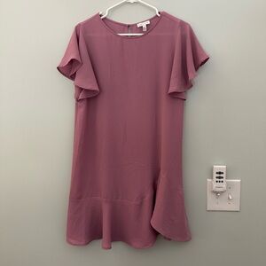 Pink Ruffle Sleeve Dress